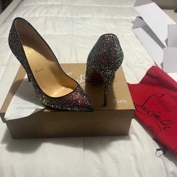 Christian Louboutin Pigalle Glitter Heels - Picture 3 of 7